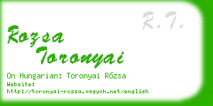 rozsa toronyai business card